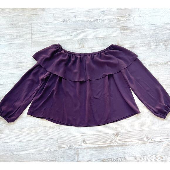 Wilfred Artizia Off The Shoulder Long Sleeve Blouse | Purple Size Small - Picture 5 of 7